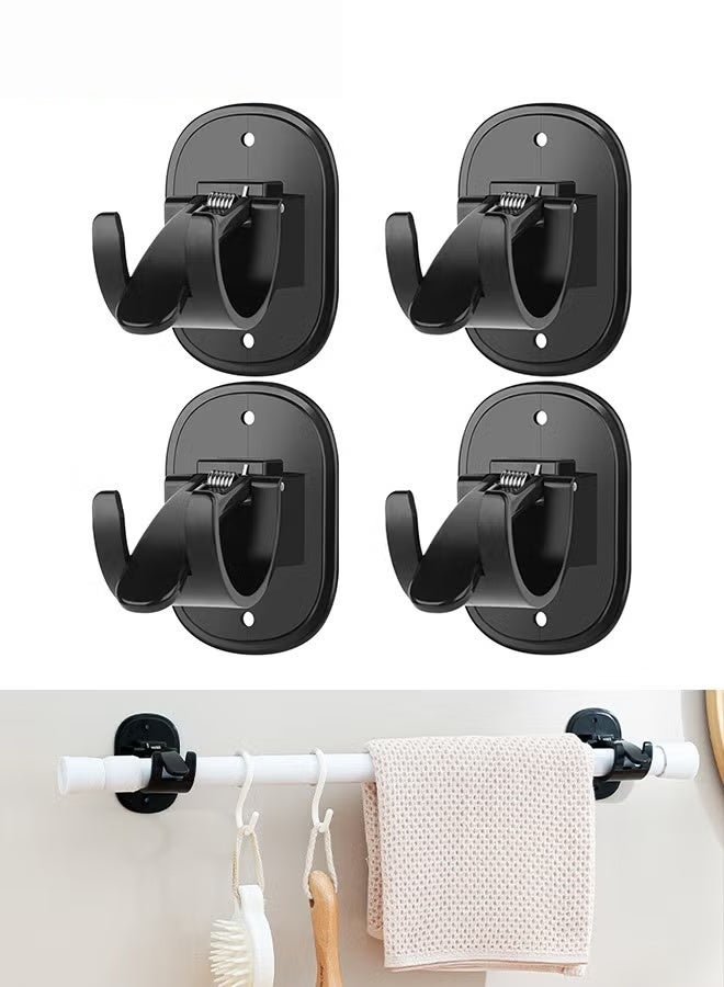 EETU Curtain Rod Bracket,4-Count Universal Plastic Curtain Rod Holders,Can Be Drilled Or Self-Adhesive,Curtain Rod Hooks For Bathroom,Bedroom,Livingroom,Kitchen - Image 1