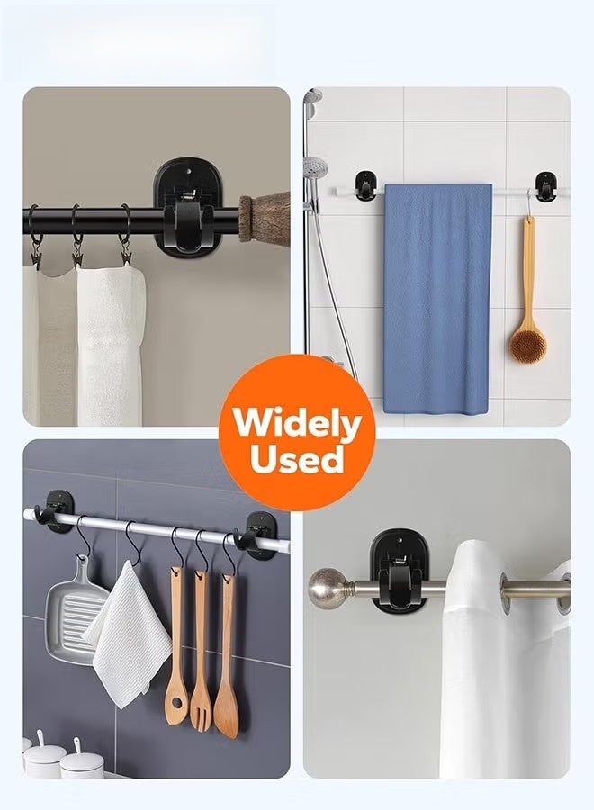 EETU Curtain Rod Bracket,4-Count Universal Plastic Curtain Rod Holders,Can Be Drilled Or Self-Adhesive,Curtain Rod Hooks For Bathroom,Bedroom,Livingroom,Kitchen - Image 4