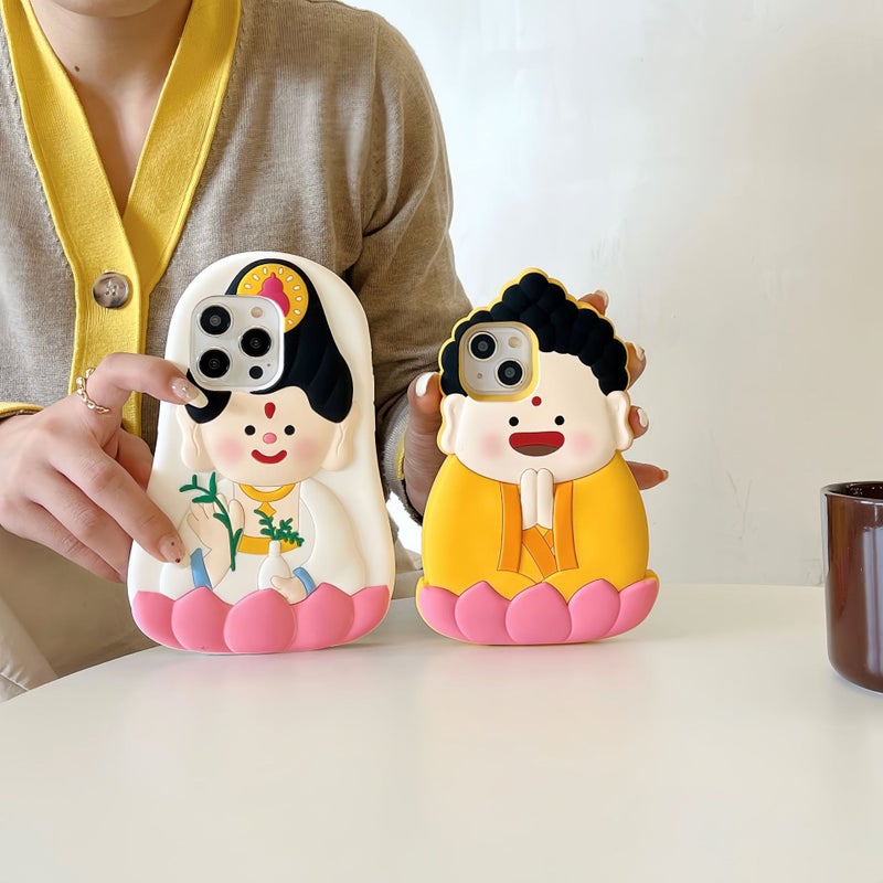 Creative Cartoon Bodhisattva Buddha Iphone15Proax Apple 14 Mobile Phone Card Suitable For Stereo Silicone 13 Soft Shell - Image 2