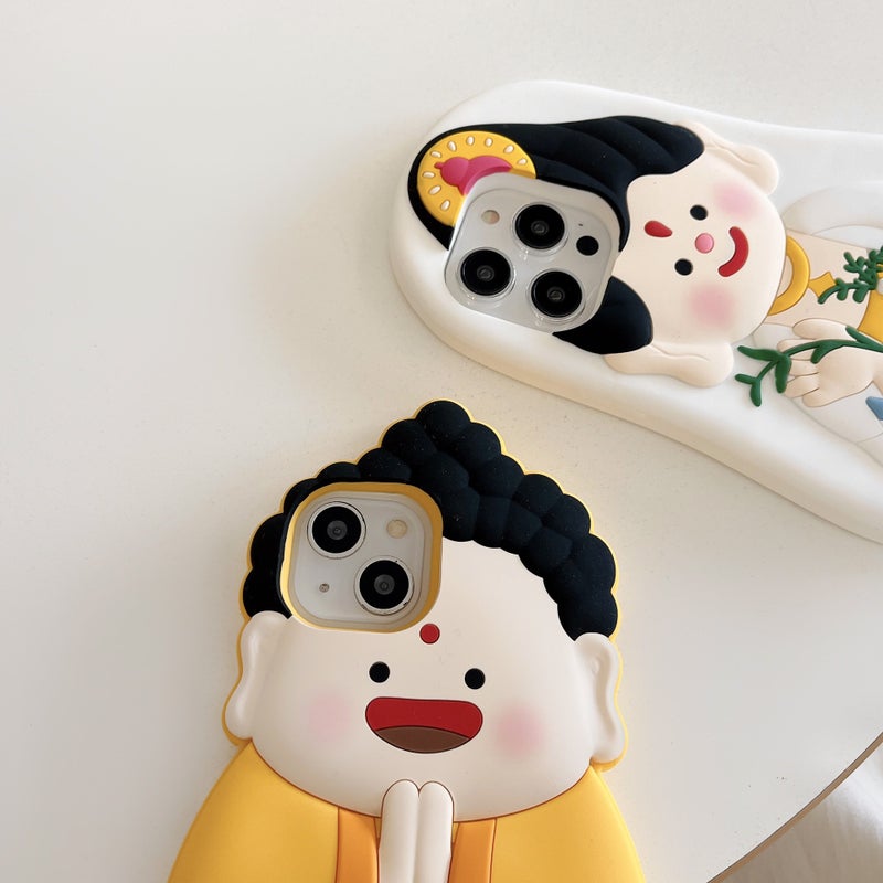 Creative Cartoon Bodhisattva Buddha Iphone15Proax Apple 14 Mobile Phone Card Suitable For Stereo Silicone 13 Soft Shell - Image 3