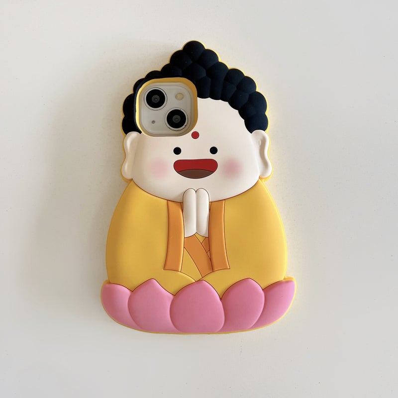 Creative Cartoon Bodhisattva Buddha Iphone15Proax Apple 14 Mobile Phone Card Suitable For Stereo Silicone 13 Soft Shell - Image 1
