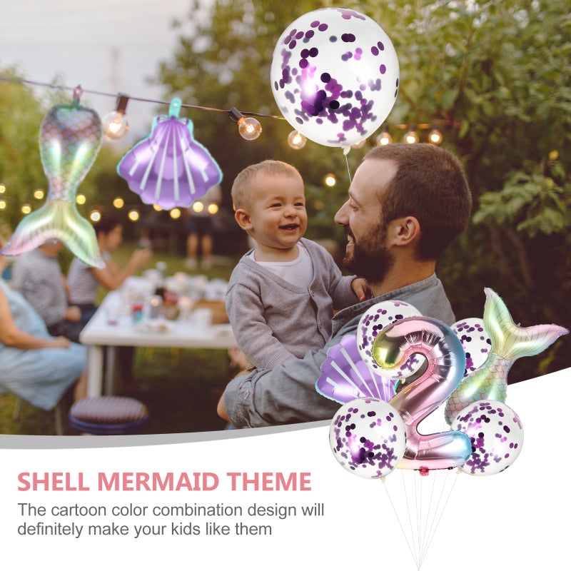 7 Pcs Aluminum Foil Balloon Props Convenient Party Adornments Photo Props - Image 5