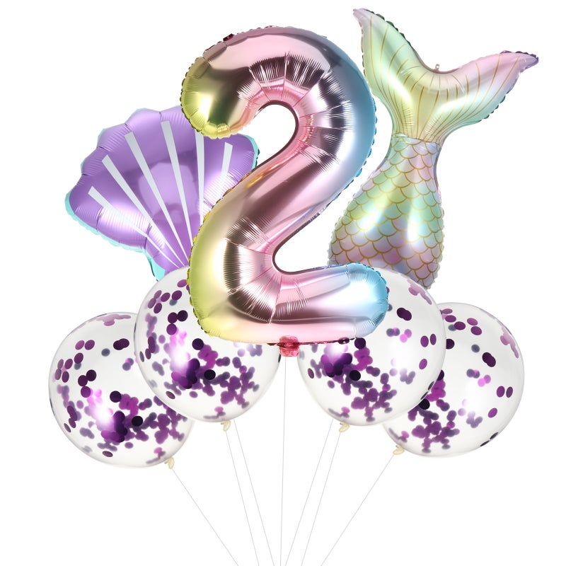 7 Pcs Aluminum Foil Balloon Props Convenient Party Adornments Photo Props - Image 1