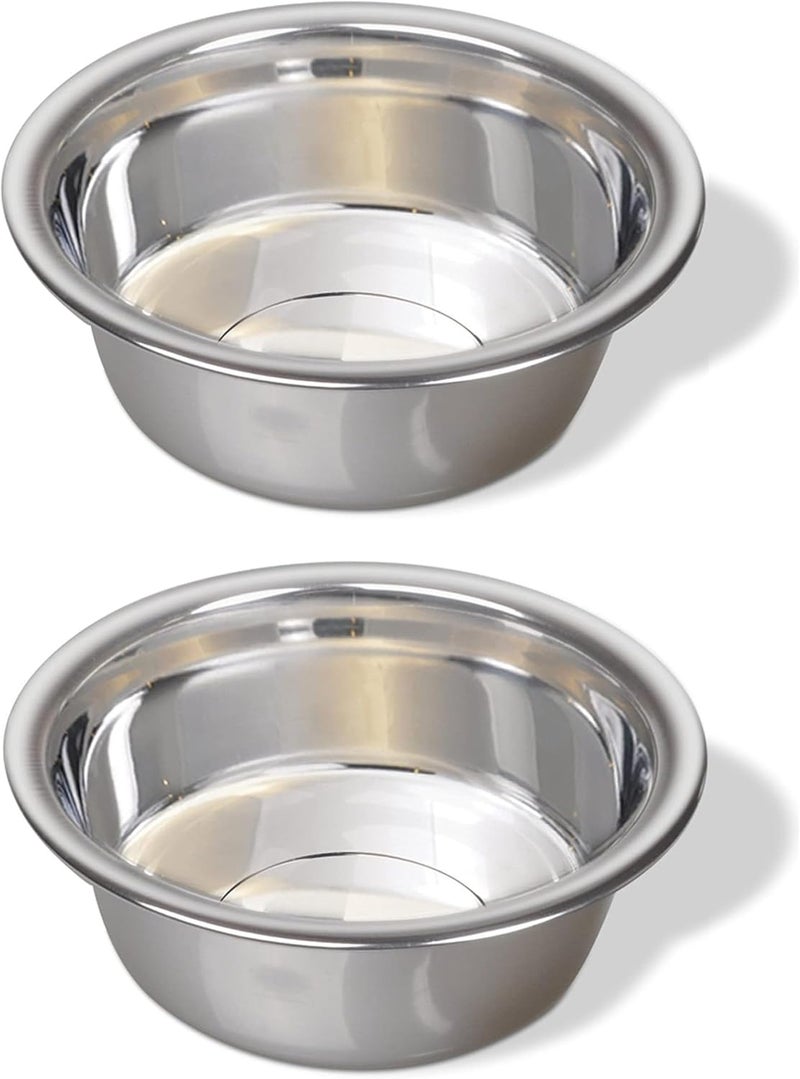 Greendale - 2 Pack - 3.8 Cup Capacity - Stainless Steel Metal Dog Bowls - Perfect for Dog Food and Water. Wrong Size? Click to Look at Our Size Options. - Image 1
