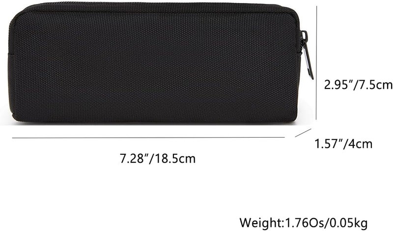 YONBEN Multi Color Zipper Pencil Pouch Pen Bag Canvas Pencil Case Stationary Bag (Black) - Image 3
