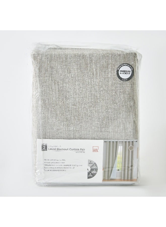 Home Box Splendour 2-Piece Blackout Lined Curtain Set 140 x 240 cm - Image 2