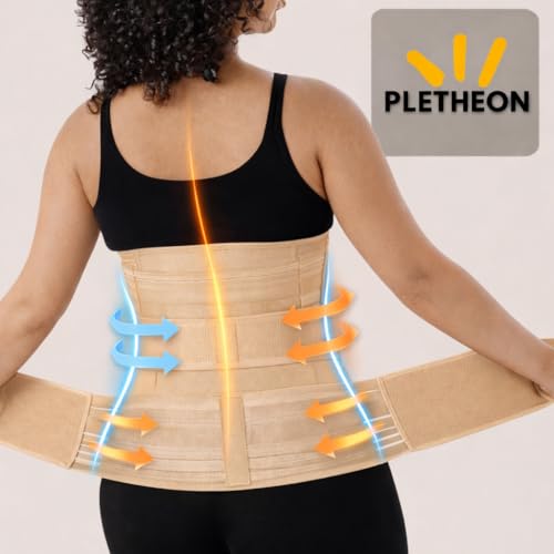 PLETHEON 3-in-1 Post Pregnancy Abdominal Belt for Women – Post Delivery Belly, Waist & Pelvis Support Wrap | Postpartum Tummy Compression Shapewear | Free Size 30–46 Inch | Beige - Image 3