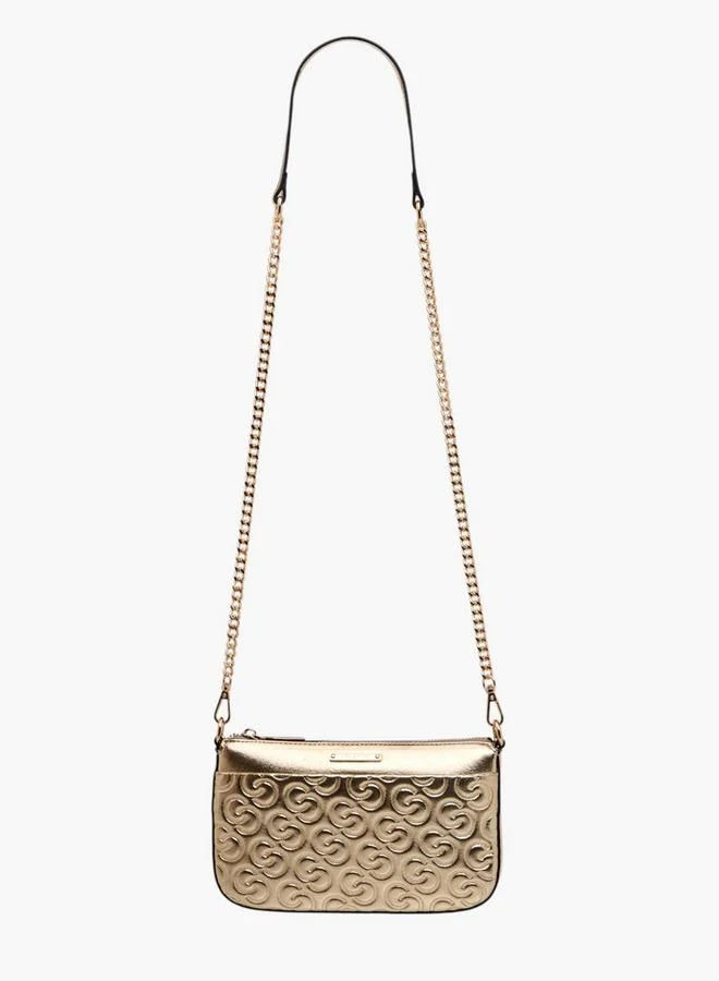 سيليست Monogram Embossed Crossbody Bag with Detachable Chain Strap