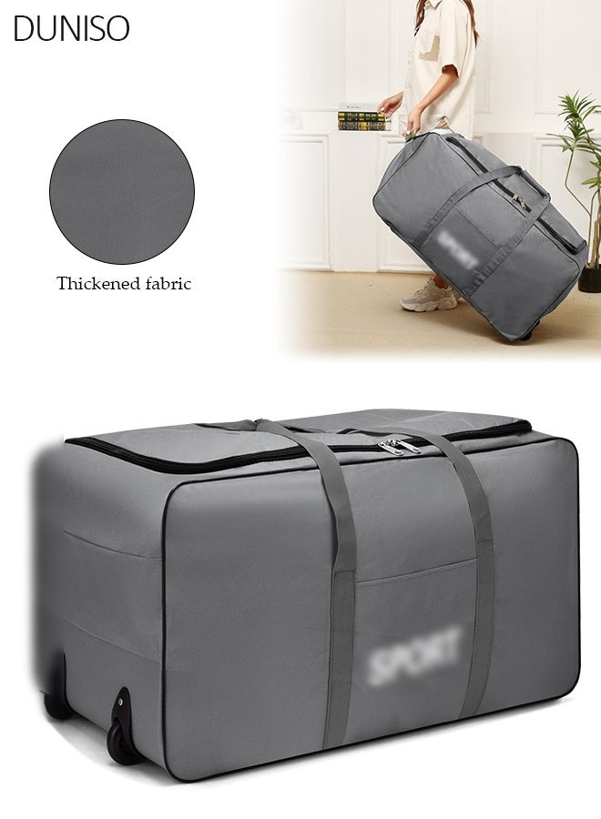 DUNISO Foldable Rolling Duffel Bag with 2 Wheels,  Rolling Luggage Bag with Wheels and Handle, Light Weight Travel Duffel bag with Large Loading Capacity, Durable Travel Luggage Bag- Rugged for Business Trips - Image 1
