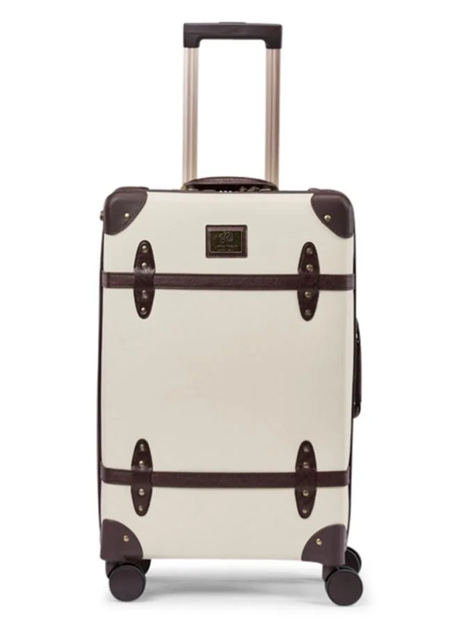 LIMRA 20-inch premium leather travel luggage - cabin carry-on suitcase with 360° spinner wheels, lightweight