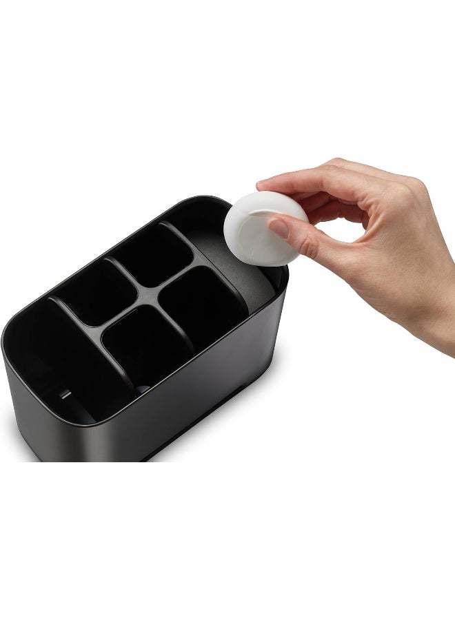 Joseph Joseph جوزيف جوزيف إيزي-ستور - حامل فرشاة الأسنان، تخزين الحمام، كبير، أسود غير لامع - Image 3