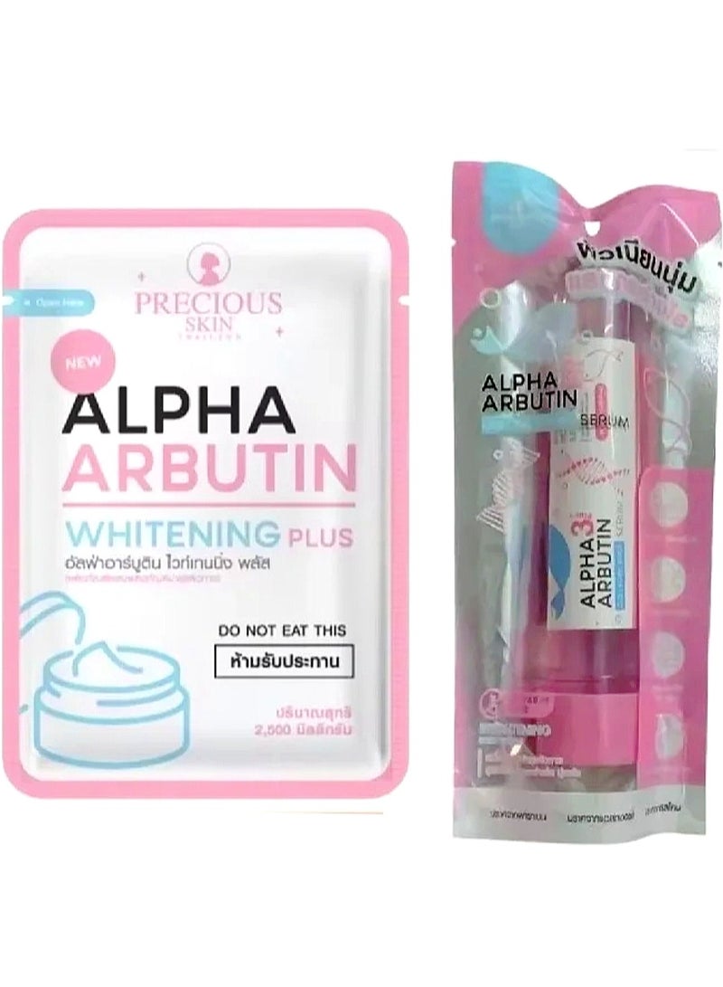 سيروم تبييض البشرة بالكولاجين ألفا أربوتين من بريشوس سكين، كبسولات تبييض الجسم بمسحوق ألفا أربوتين بلس