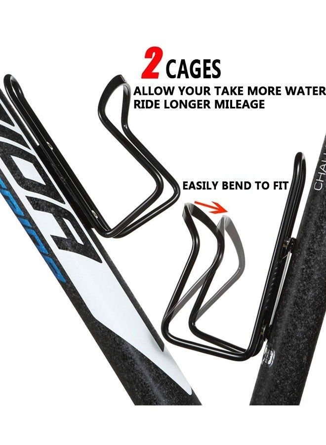 HAWAWA 2pcs Bike Water Bottle Cages Lightweight Aluminum Alloy, Cycling Bicycle Water Bottle Holder Cages Brackets for Mountain Bike MTB Road Bike, Bike Accessories  Drilled Holes Required - Image 2