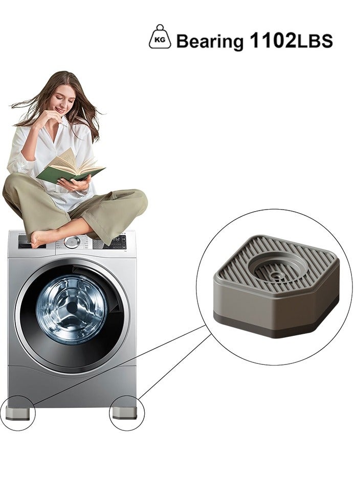 0 تي أوه وان تيك منصات مقاومة للاهتزاز لغسالة الملابس, 4 قطع غسالة قواعد المجفف الصدمات وإزالة الضوضاء غسالة منصات القدم, غسل مثبت دعم الغسالة لمعظم الأثاث, حماية الأرضية - Image 3