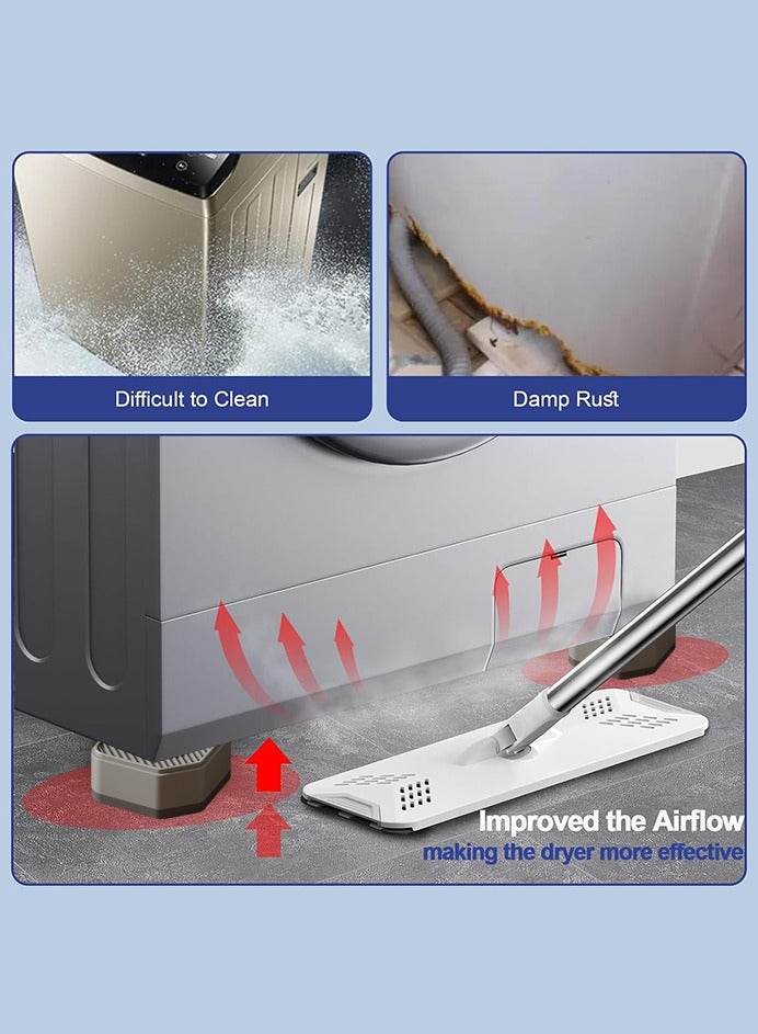 0 تي أوه وان تيك منصات مقاومة للاهتزاز لغسالة الملابس, 4 قطع غسالة قواعد المجفف الصدمات وإزالة الضوضاء غسالة منصات القدم, غسل مثبت دعم الغسالة لمعظم الأثاث, حماية الأرضية - Image 4