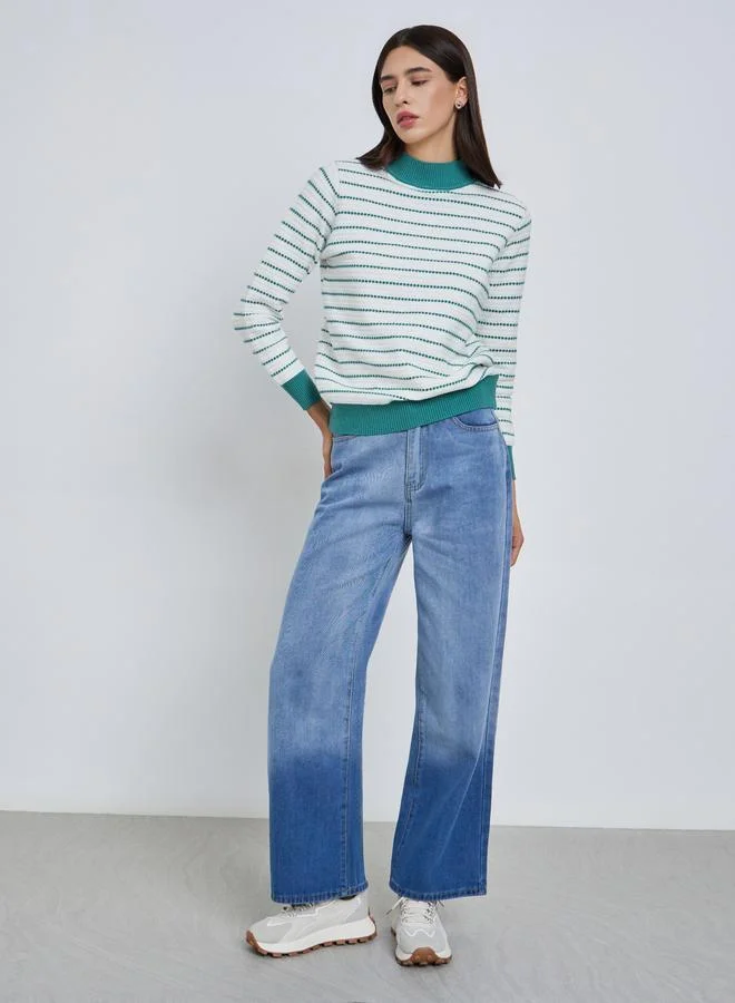 Take Two Take Two Striped Long Sleeve Sweater