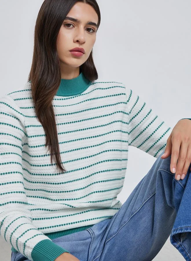 Take Two Take Two Striped Long Sleeve Sweater