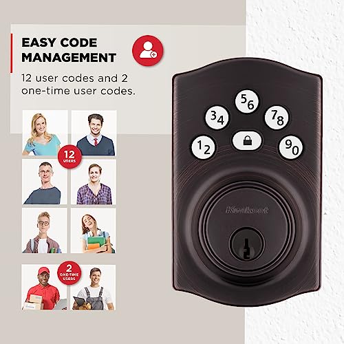 Kwikset Powerbolt 240 5-Button Keypad Venetian Bronze Traditional Electronic Deadbolt Door Lock, Featuring Convenient keyless Entry, Customizable User Codes and auto Locking - Image 4