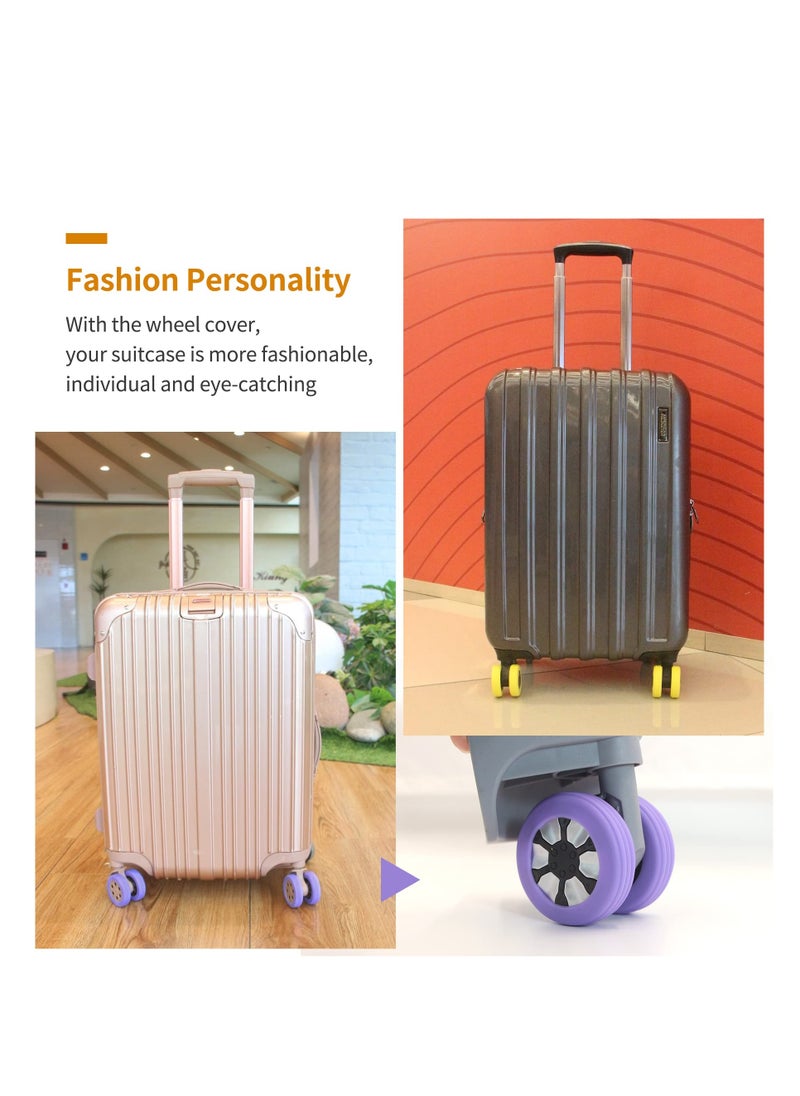 SYOSI - Luggage Wheel Covers for Suitcase, 8 Pack Luggage Wheel Protector Covers for most 8-spinner Wheels, Carry on Luggage, Made of Food-Grade Silicone Material, Unique Wave Pattern Design - Image 1