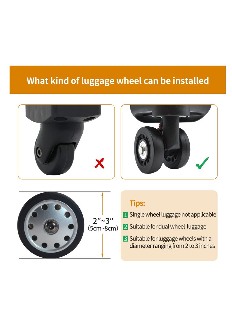 SYOSI - Luggage Wheel Covers for Suitcase, 8 Pack Luggage Wheel Protector Covers for most 8-spinner Wheels, Carry on Luggage, Made of Food-Grade Silicone Material, Unique Wave Pattern Design - Image 1