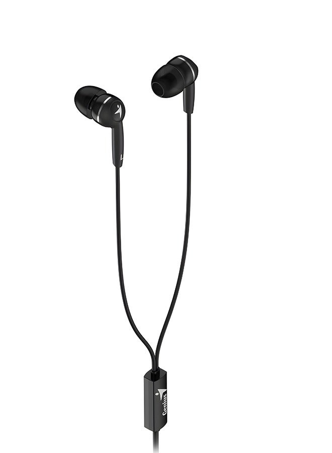 جينيس سماعات أذن جينيوس HS-M320 سوداء داخل الأذن مزودة بميكروفون مدمج - Image 2