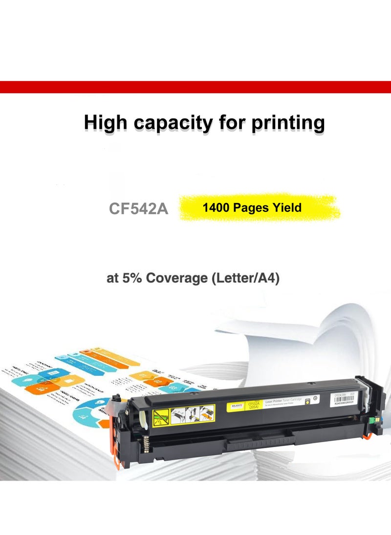Majesty - 203A CF542A Toner Cartridge Compatible with HP Color Laserjet Pro M254dw M254dn M254nw & HP Color Laserjet Pro MFP M281fdw MFP M280nw MFP M281cdw MFP M281fdn Printer (Yellow) - Image 1