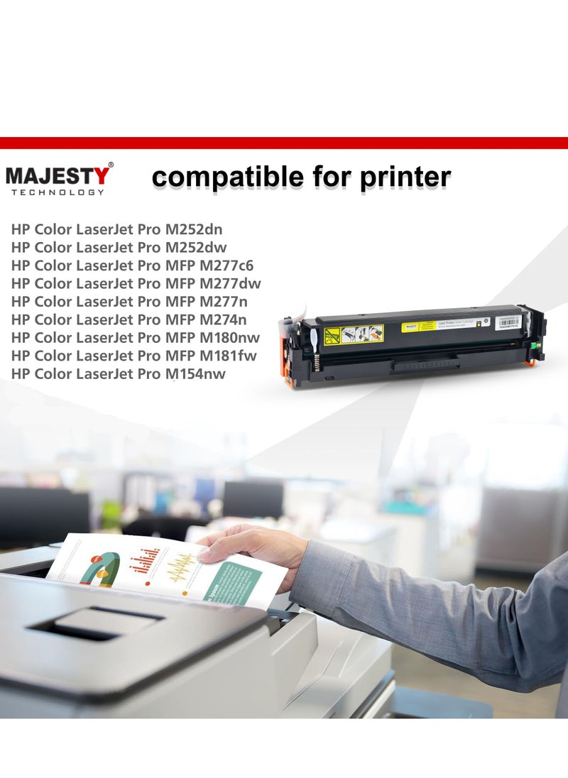 Majesty - 203A CF542A Toner Cartridge Compatible with HP Color Laserjet Pro M254dw M254dn M254nw & HP Color Laserjet Pro MFP M281fdw MFP M280nw MFP M281cdw MFP M281fdn Printer (Yellow) - Image 1
