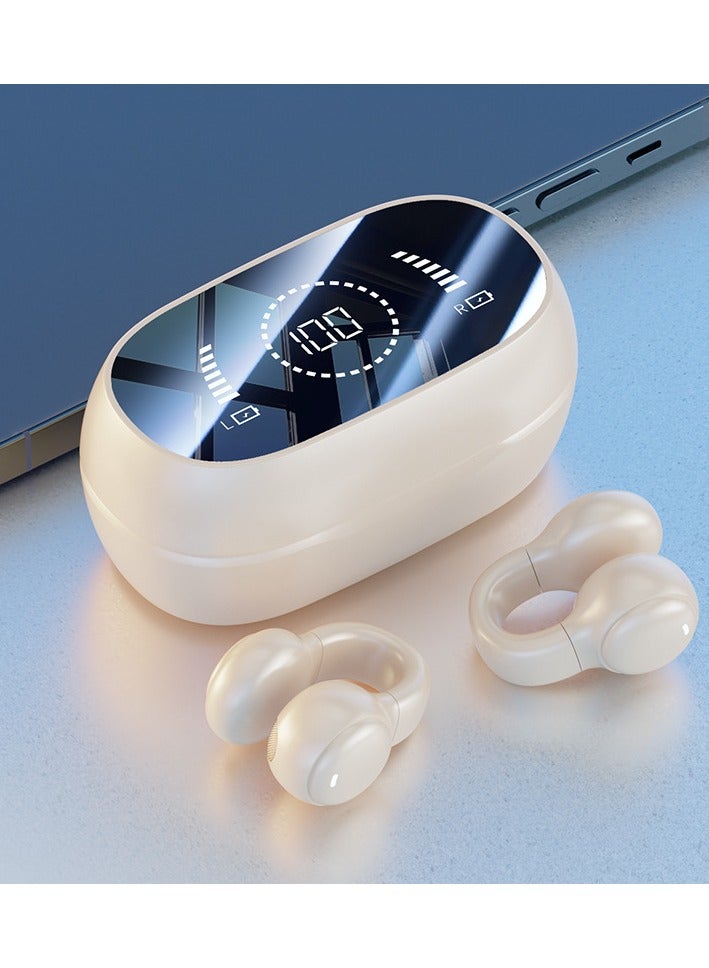 M47 Ear Clip Type Bone Conduction Bluetooth Earphones Non In Ear Sports Digital Display Long Range Earphones