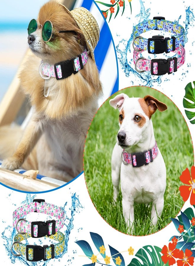 Saintrygo 4 Pack Dog Collar Floral Breakaway Pet Collars Adjustable Spring and Summer Pet Collar Floral Dog Collar for Pet Dog Puppy Summer Decoration (Medium) - Image 5