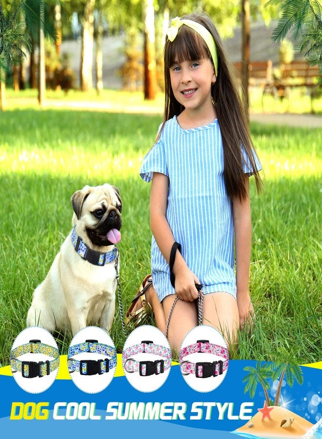 Saintrygo 4 Pack Dog Collar Floral Breakaway Pet Collars Adjustable Spring and Summer Pet Collar Floral Dog Collar for Pet Dog Puppy Summer Decoration (Medium) - Image 4