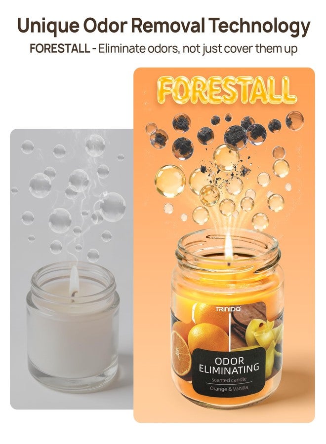 TRINIDa Orange & Vanilla Odor Eliminating Candles for Home Scented, Eliminates 99% of Pet, Smoke, Food and Other Smells Quickly, Highly Fragranced Candle, Premium Soy Candles Set for Women - Image 2