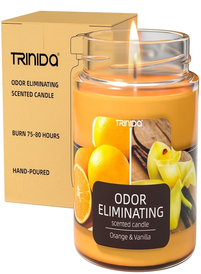 TRINIDa Orange & Vanilla Odor Eliminating Candles for Home Scented, Eliminates 99% of Pet, Smoke, Food and Other Smells Quickly, Highly Fragranced Candle, Premium Soy Candles Set for Women - Image 1
