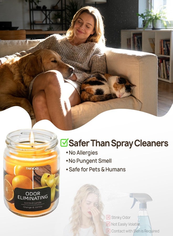 TRINIDa Orange & Vanilla Odor Eliminating Candles for Home Scented, Eliminates 99% of Pet, Smoke, Food and Other Smells Quickly, Highly Fragranced Candle, Premium Soy Candles Set for Women - Image 5