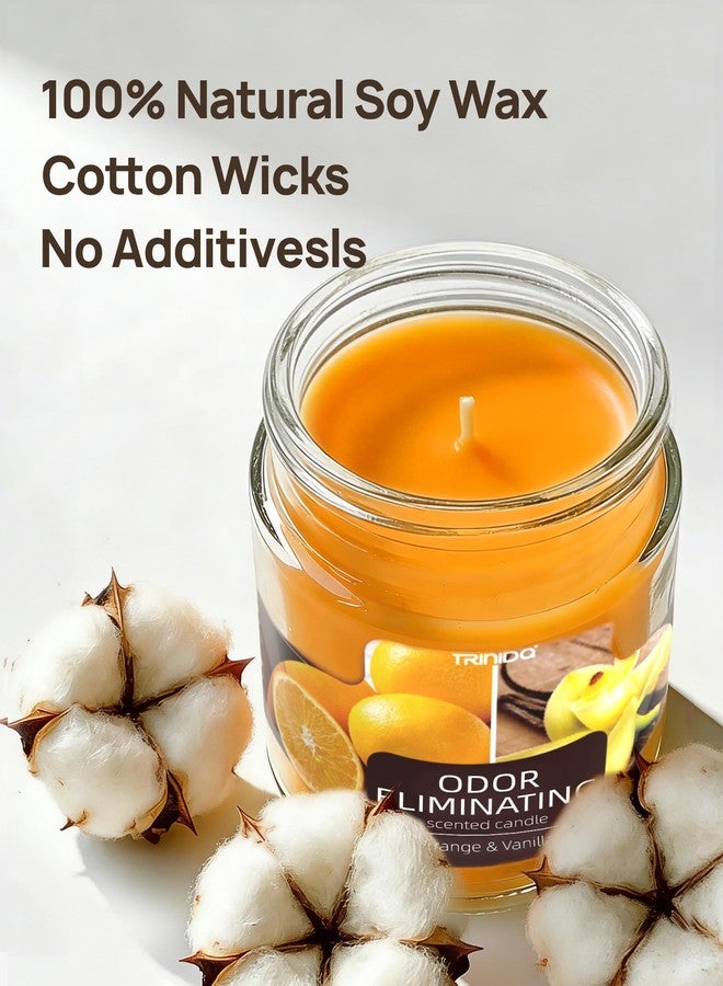 TRINIDa Orange & Vanilla Odor Eliminating Candles for Home Scented, Eliminates 99% of Pet, Smoke, Food and Other Smells Quickly, Highly Fragranced Candle, Premium Soy Candles Set for Women - Image 4