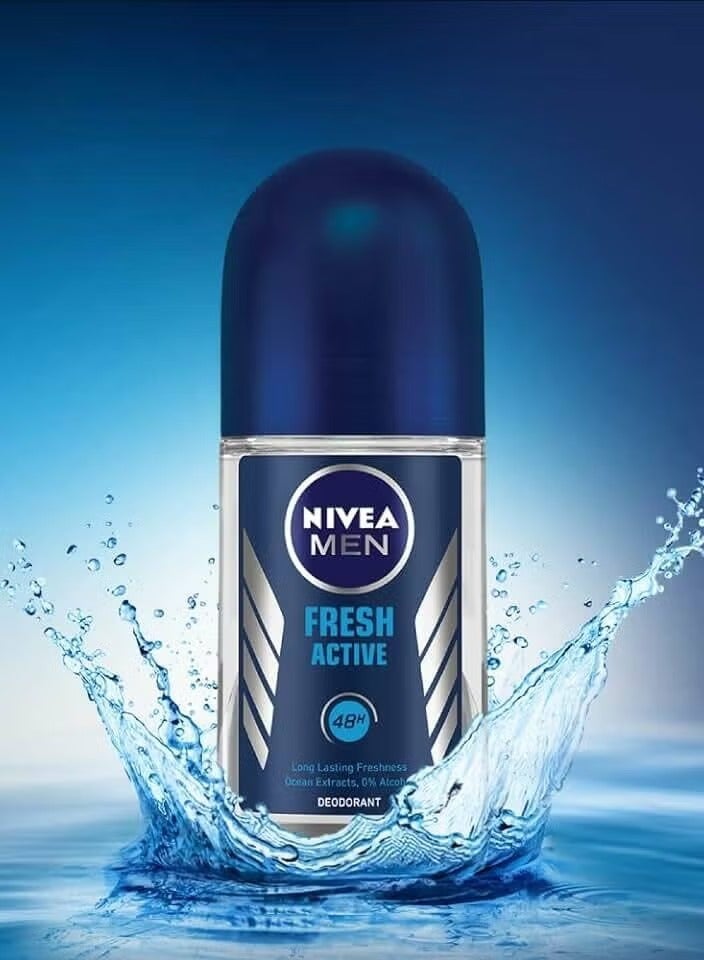 نيفيا نيڤيا مزيل للعرق للرجال، فريش أكتيف، عطر منعش، رول أون 50 مل - Image 1