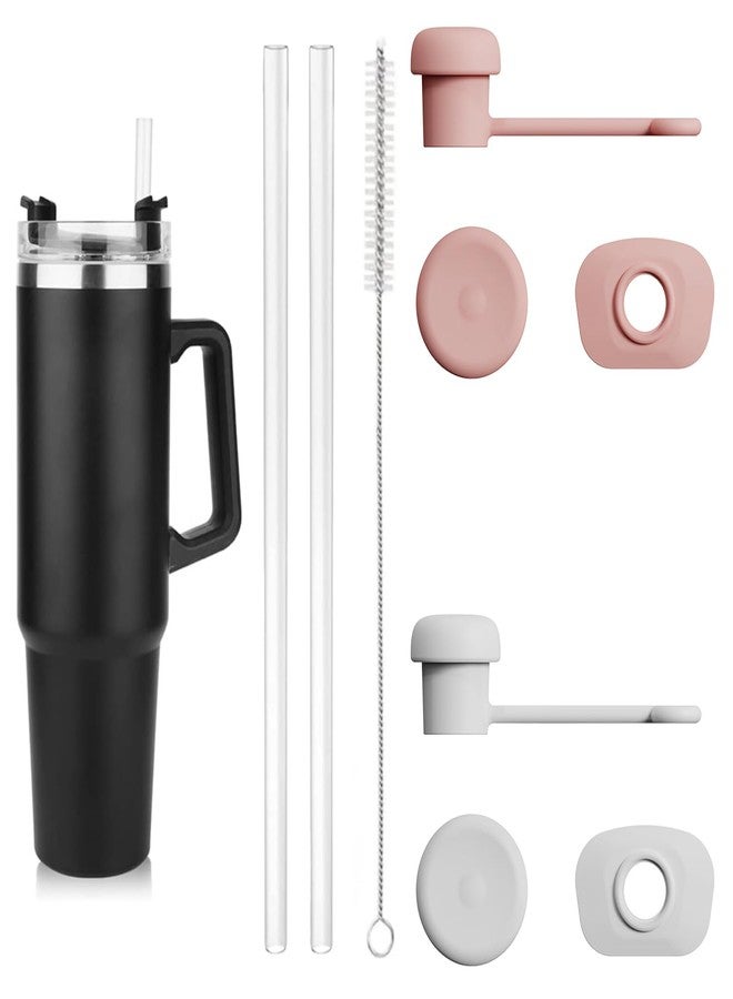 NUDFSY 9PCS Stanley Cup Accessories Set - Replacement Straws, Reusable Drinking Straws, Silicone Anti-Spill Stopper With Straw Cover - Image 1