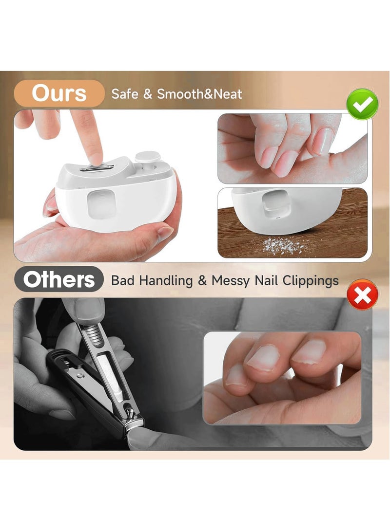 SPECTON Automatic Nail Clipper, Electric Nail Clipper, 2 in-1 Electric Polishing Automatic Nail Clippers with LED Light & Nail Scraps Storage, Automatic Nail... - Image 3