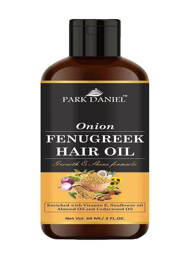 Park Daniel Premium Onion Fenugreek Hair Oil Enriched With Vitamin E -For Hair Growth and Shine (60 ml), Yellow - Image 1