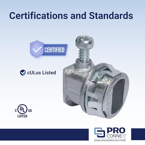 SIGMA ENGINEERED SOLUTIONS ProConnex C-560 Snap Lock AC/MC Connector 3/8" Silver, 25-Pack - Image 4