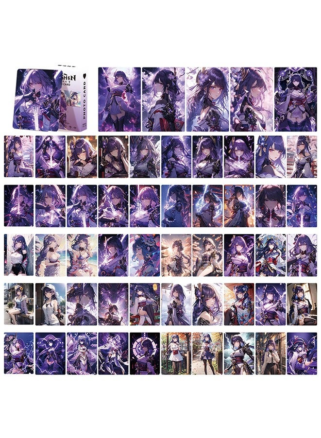 55PCS/Set Anime Genshin(Raiden Shogun)Photocard HD Printed Cards Lomo Card - Image 1