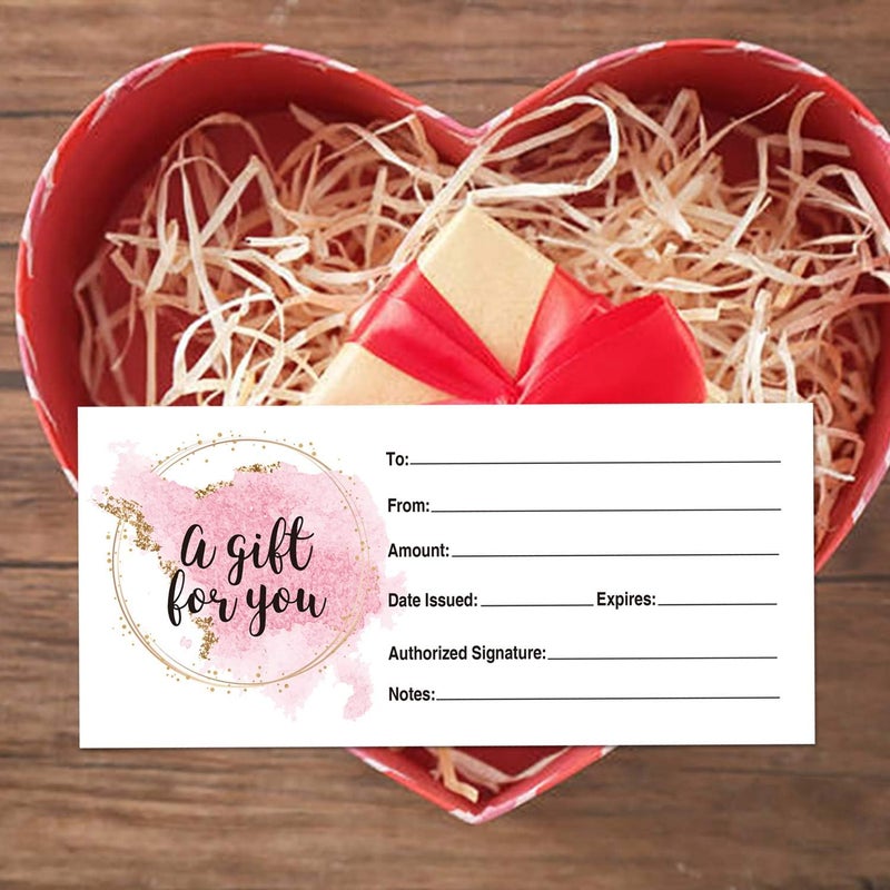 25 Blank Gift Certificates for Small Business, Clients or As Luxury Holiday Vouchers, Massage, Hair & Nail Salon Spa, Restaurants, DIY Coupon Cards for Birthday, Mom Valentines Day, Him & Her. - Image 4