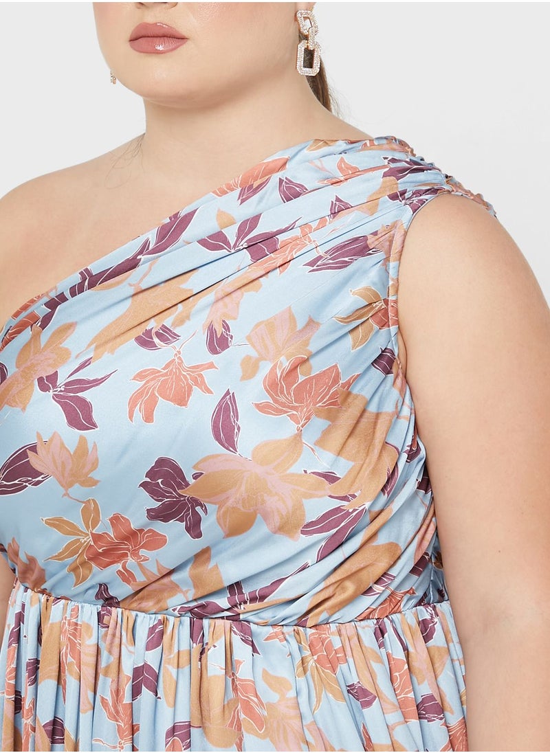 Anaya with Love Curve One Shoulder Printed Dress  - Image 3