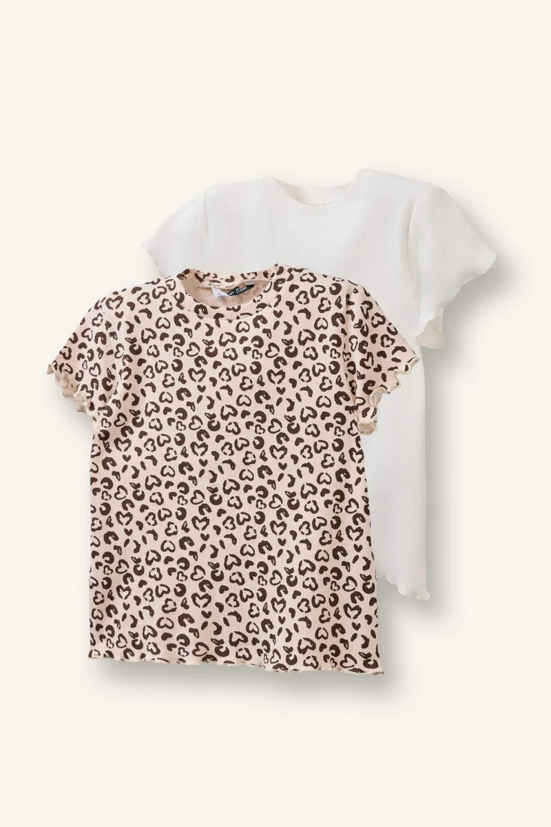ديفاكتو 2 piece Leopard Long Sleeve T-Shirt