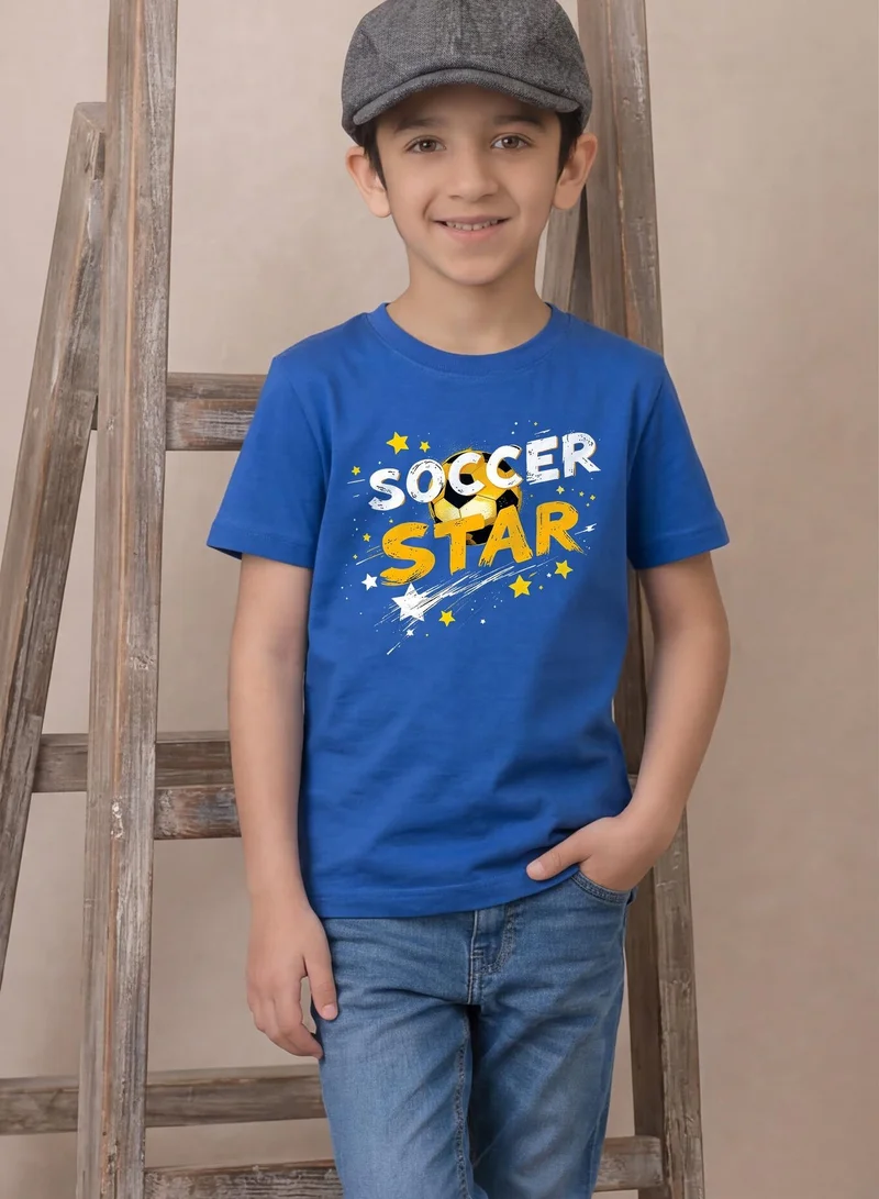 فنكار FUNKAAR تيشيرت أطفال بطباعة جرافيك لكرة القدم