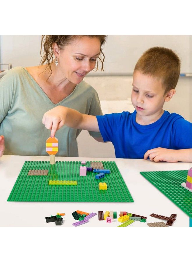Lekebaby Classic Baseplates Building Base For Building Bricks 100% Compatible With Major Brandsbaseplate 10" X 10", Pack Of 6, Green - Image 3