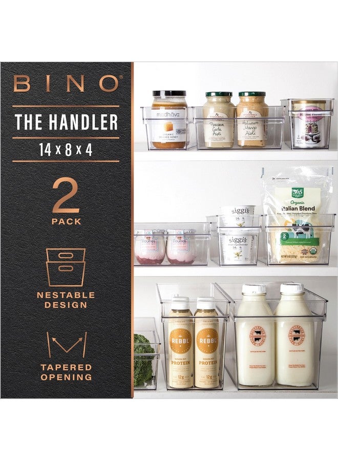 BINO | Plastic Storage Bins, Large | THE HANDLER COLLECTION | Multipurpose Organizer Bins | Kitchen Pantry Organizers and Storage | Clear Containers for Organizing Home | Freezer Organizer - Image 1