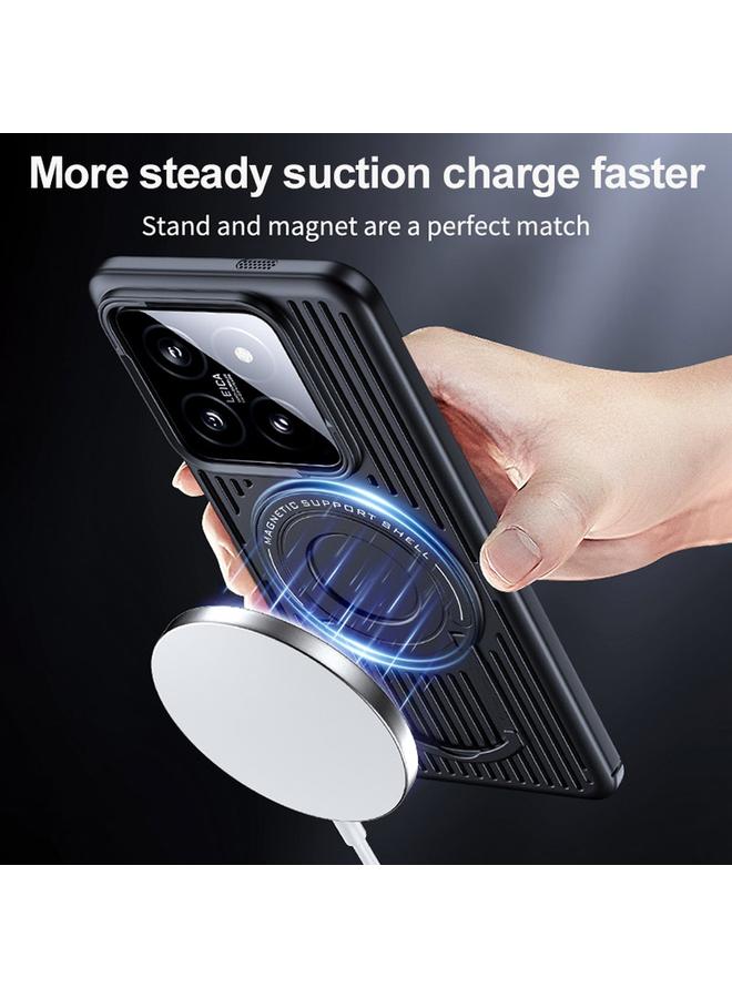 erorex Case For Xiaomi 15 Cooling MagSafe Magnetic Ring Holder PC Phone Case - Image 5