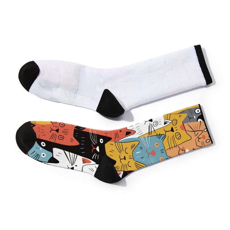 360 Seamless Digital Printing 3D Digital Printing Trendyy Socks Unisex Cat Print Comfortable And Versatile Stockings - Image 4