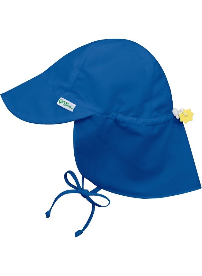 green sprouts i Play. Toddler Flap Sun Protection Swim Hat, Royal Blue, 2T-4T - Image 1
