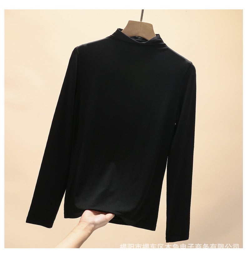 Luban 2022 new women women in collar solid color Joker fashion T-shirt Female Factory Direct - Image 4